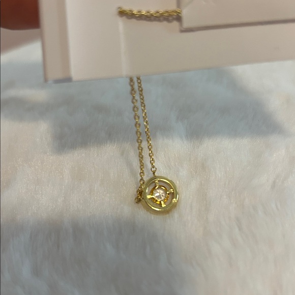 Michael Kors Crystal Bezel Set Gold Tone Necklace - Picture 9 of 9